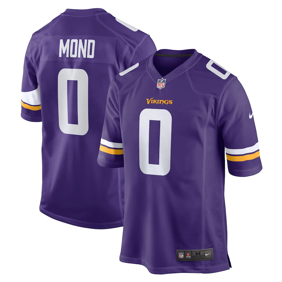 Mens Minnesota Vikings #0 Kellen Mond Nike Purple 2021 NFL Draft Pick Player Game Jersey